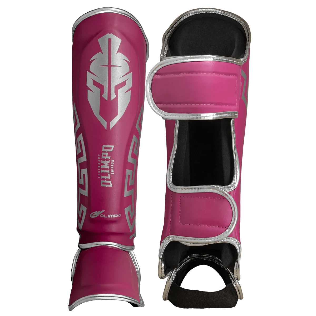 Caneleira de Muay Thai Legendary Rosa e Prata
