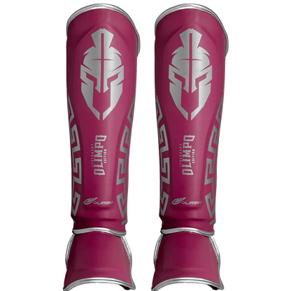 Caneleira de Muay Thai Legendary Rosa e Prata