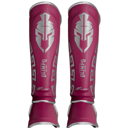 Caneleira de Muay Thai Legendary Rosa e Prata