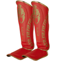 Caneleira de Muay Thai Legendary Vermelho e Dourado