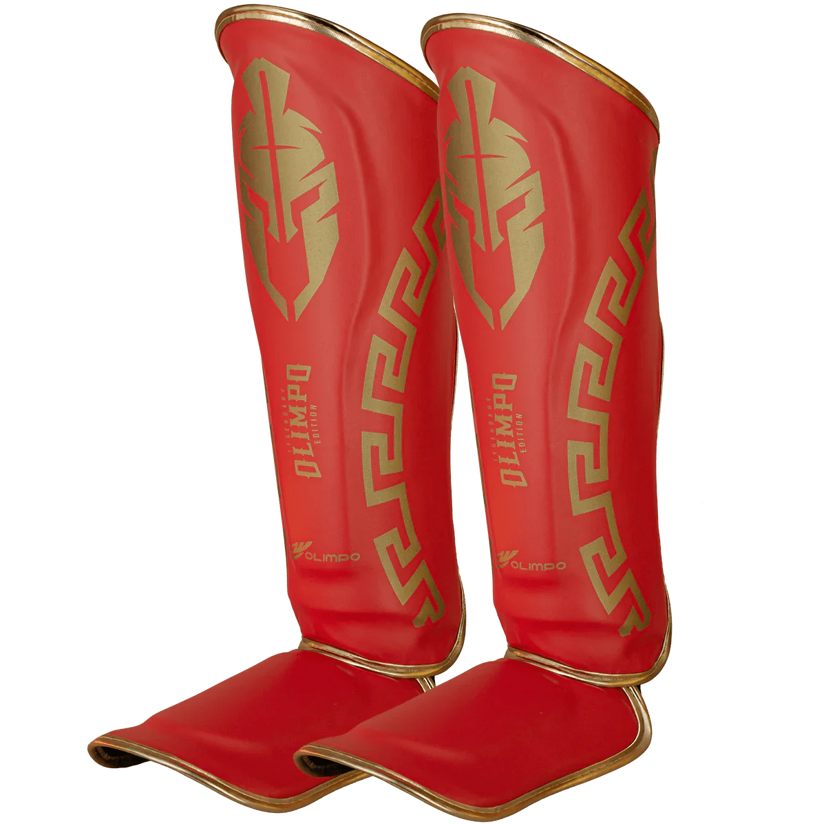 Caneleira de Muay Thai Legendary Vermelho e Dourado