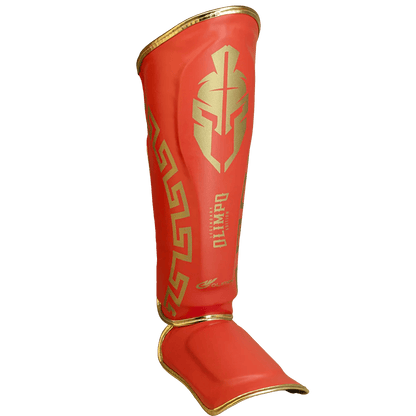Caneleira de Muay Thai Legendary Vermelho e Dourado