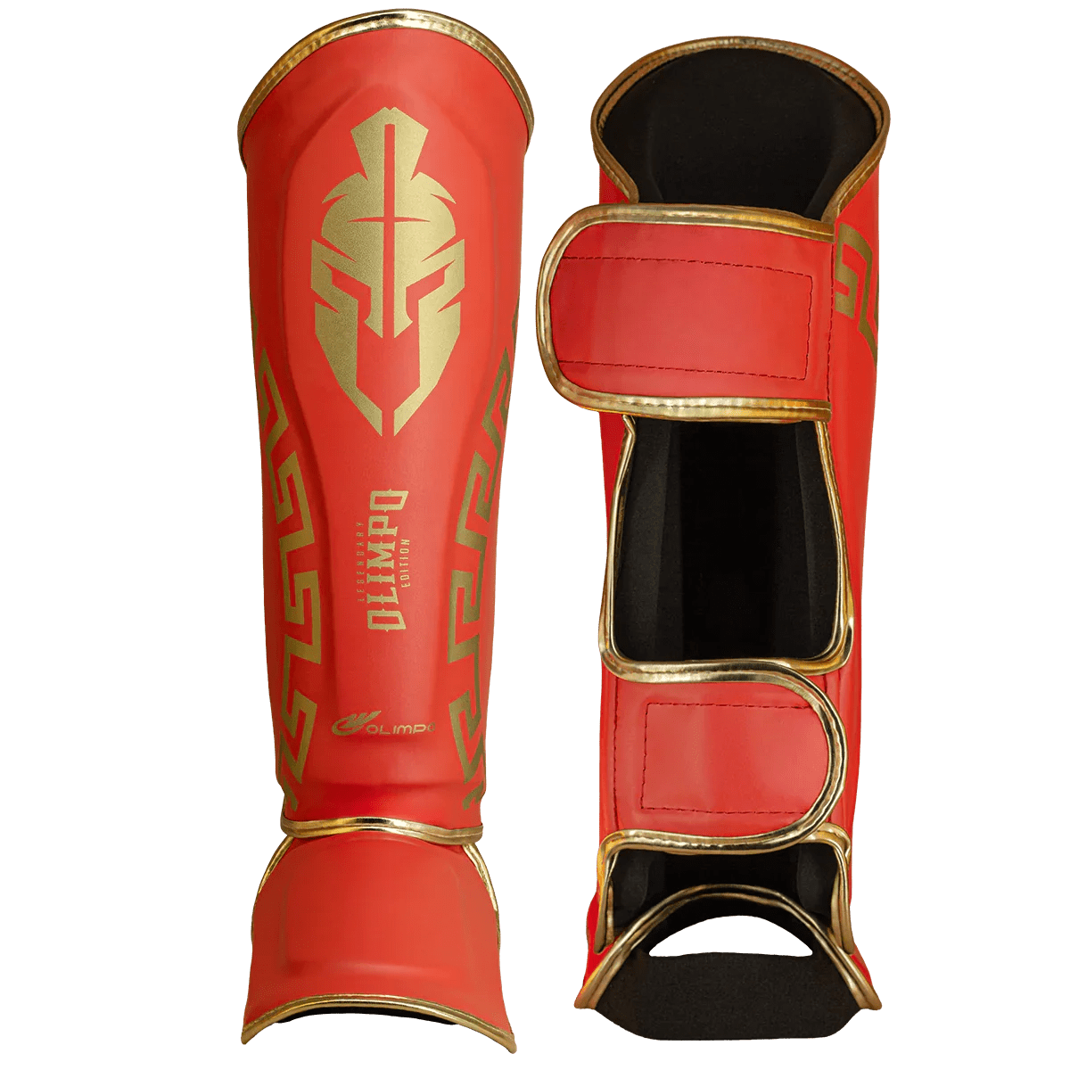 Caneleira de Muay Thai Legendary Vermelho e Dourado