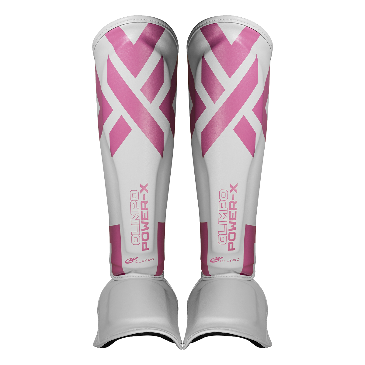 Kit Muay Thai Completo Power-X – Branco com Rosa – Olimpo (caneleira, foto 1)
