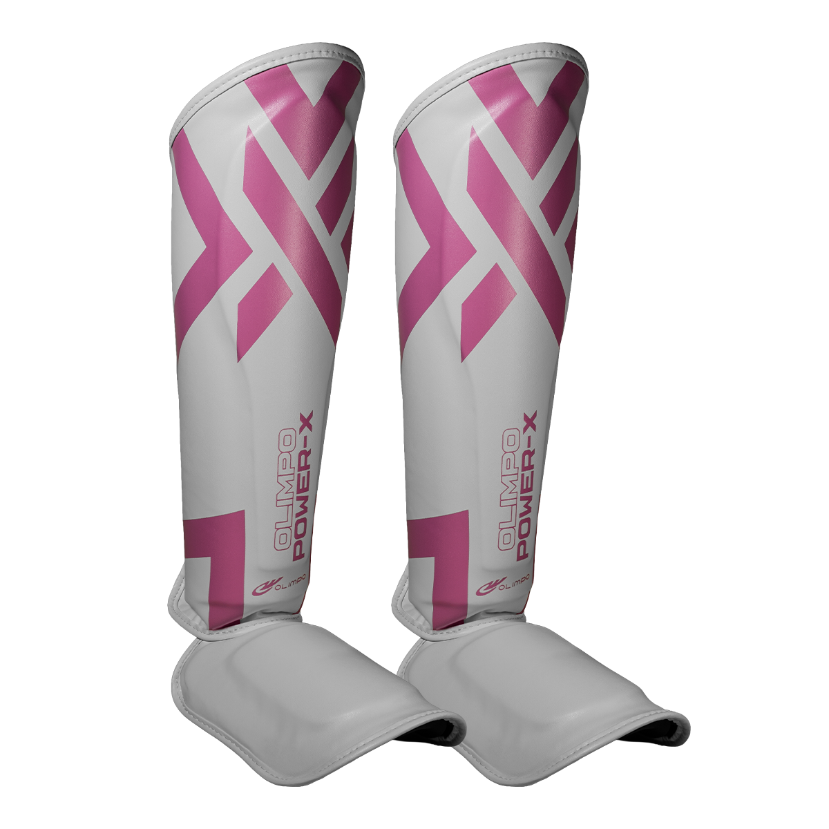 Kit Muay Thai Completo Power-X – Branco com Rosa – Olimpo (caneleira, foto 2)