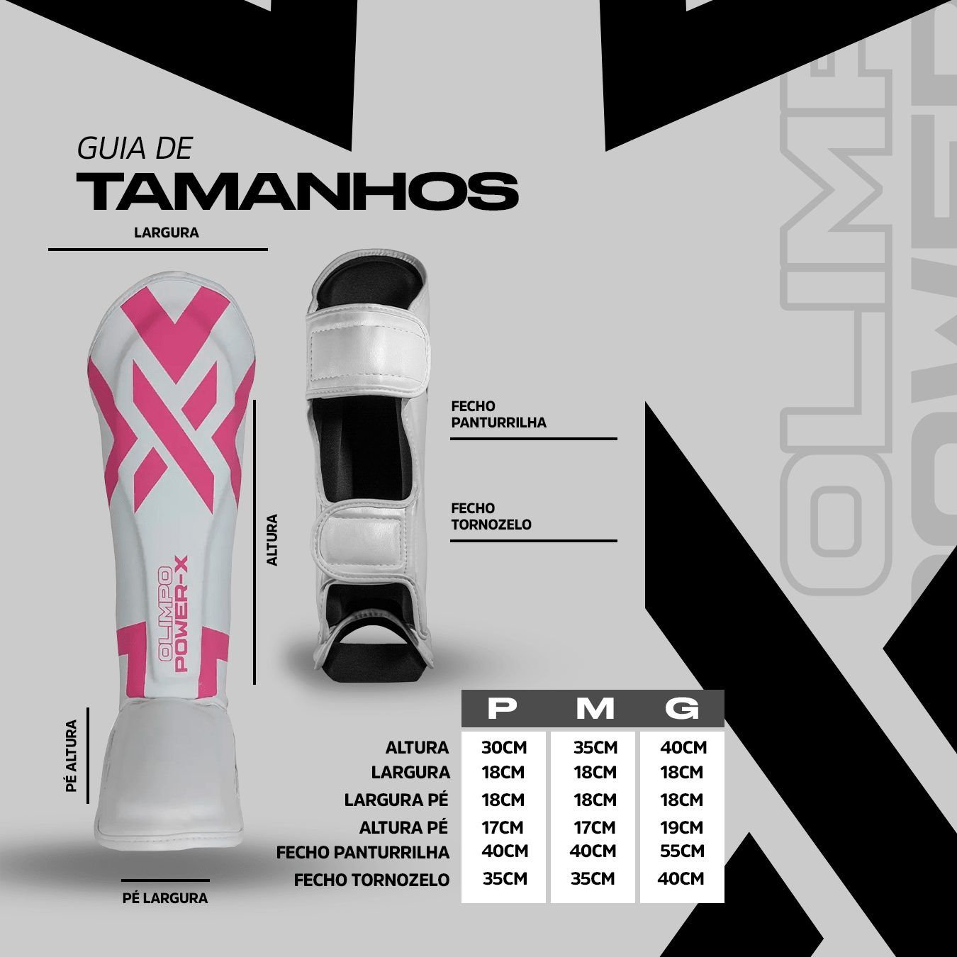 Caneleira Muay Thai Power - X Edition - Branco Com Rosa - Olimpo