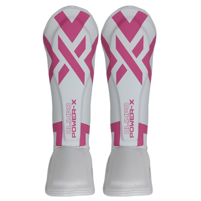 aneleira Muay Thai Power-X Edition branco com rosa vista frontal