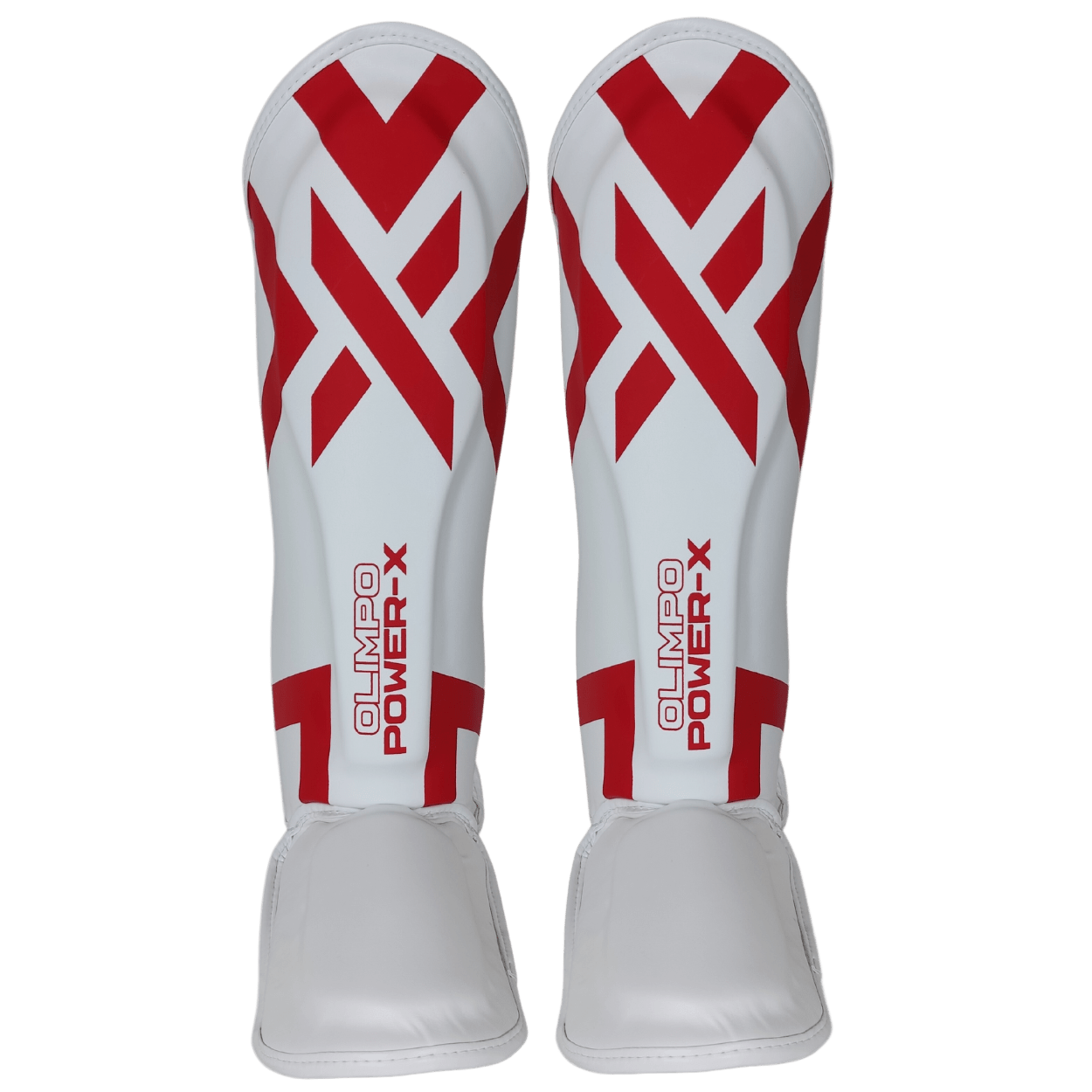Caneleira de Muay Thai Power-X Branco e Vermelho