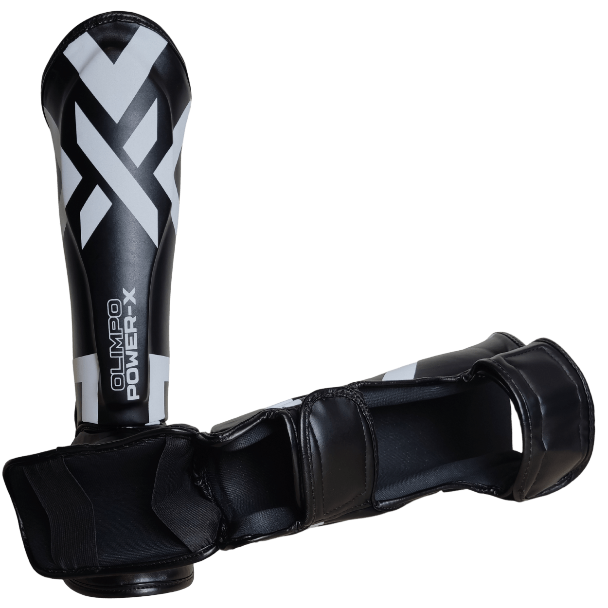 Caneleira de Muay Thai Power-X Preto e Branco