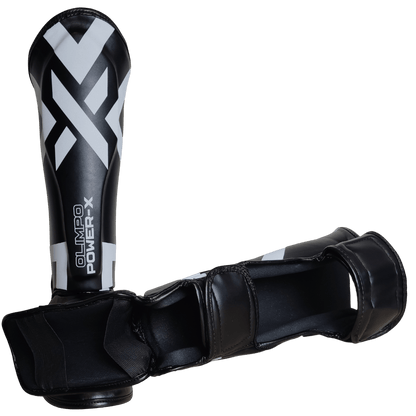 Caneleira de Muay Thai Power-X Preto e Branco