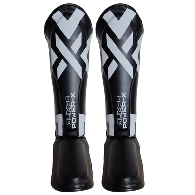 Caneleira de Muay Thai Power-X Preto e Branco