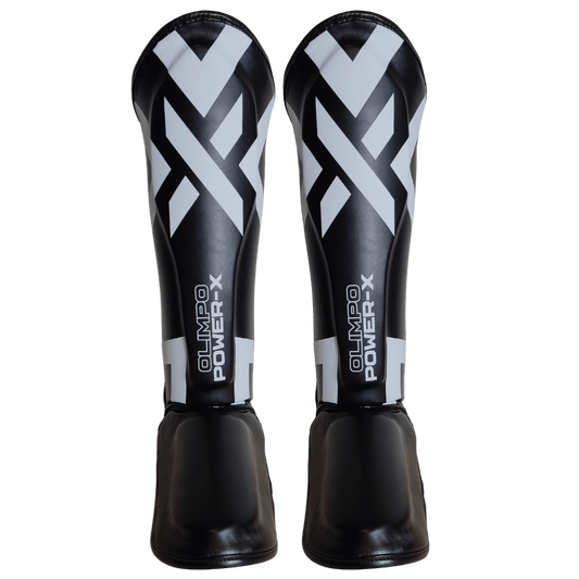 Caneleira de Muay Thai Power-X Preto e Branco