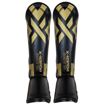 Caneleira de Muay Thai Power-X Preto e Dourado