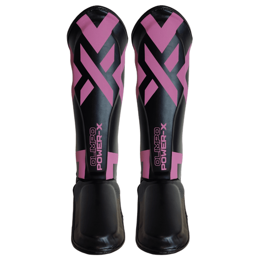 Caneleira de Muay Thai Power-X Preto e Rosa