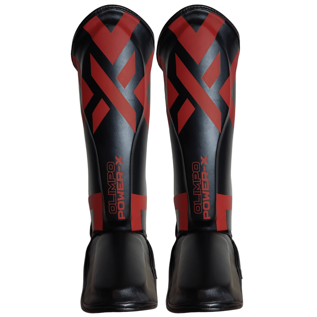 Caneleira de Muay Thai Power-X Preto e Vermelho