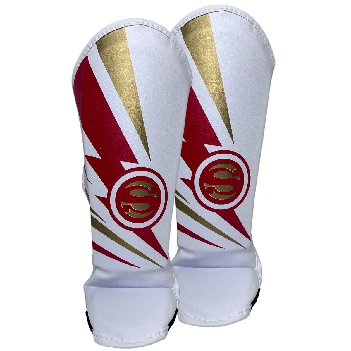 Caneleira de Muay Thai Infantil Super-Hero Branco e Vermelho para crianças