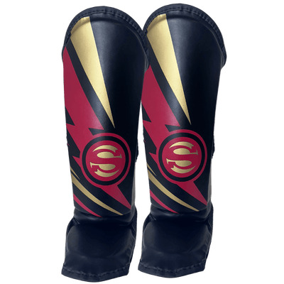 Caneleira de Muay Thai Infantil Super-Hero Preto e Vermelho para crianças