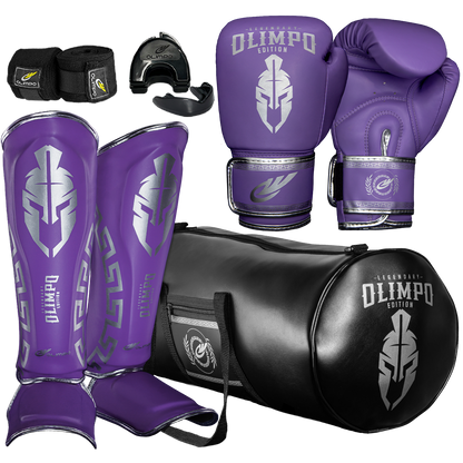 Kit Completo de Muay Thai Legendary Edition – Lilás com Prata – Olimpo