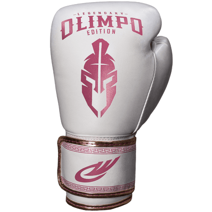 Kit Luva de Boxe, Bandagem e Bucal Legendary Edition – Branco com Rosa – Olimpo (luva, foto 2)