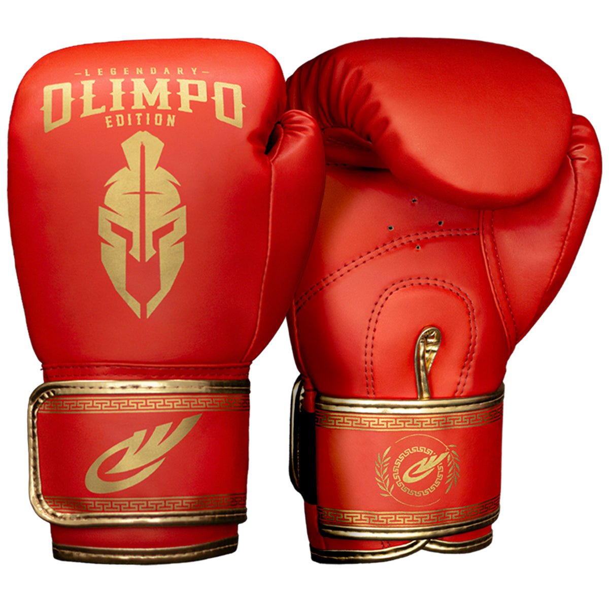 Kit Luva de Boxe, Bandagem e Bucal Legendary Edition – Vermelho com Dourado – Olimpo (luva, foto 1)