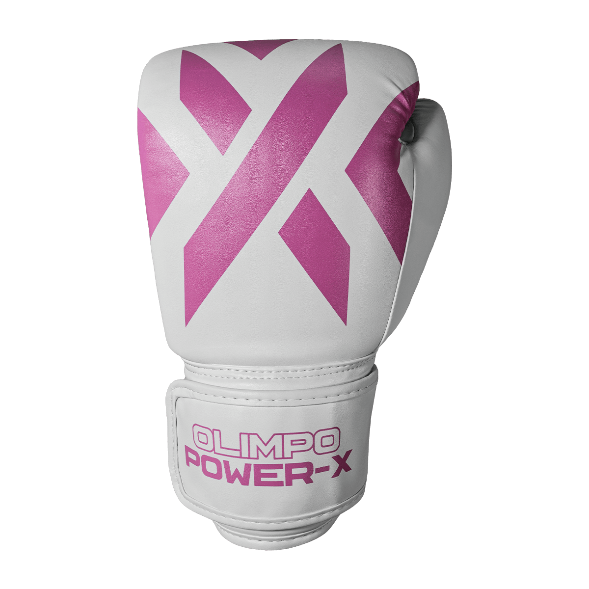 Kit Luva de Boxe, Bandagem e Bucal Power-X – Branco com Rosa – Olimpo (luva, foto 2)