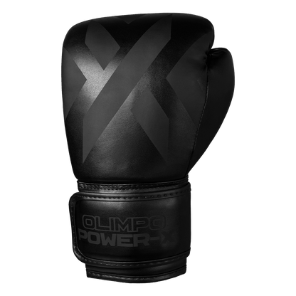 Kit Luva de Boxe, Bandagem e Bucal Power-X – Preto com Preto – Olimpo (luva, foto 2)