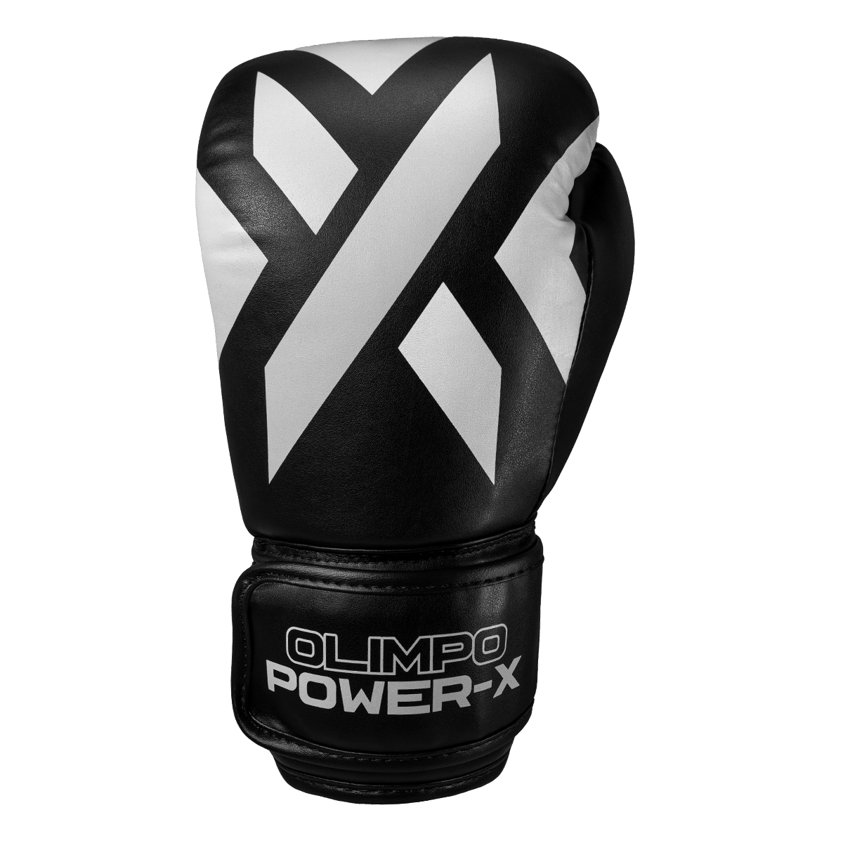 Kit Luva de Boxe, Bandagem e Bucal Power-X – Preto com Branco – Olimpo (luva, foto 2)