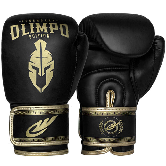 Luva de Boxe e Muay Thai Legendary Edition – Preto com Dourado – Olimpo