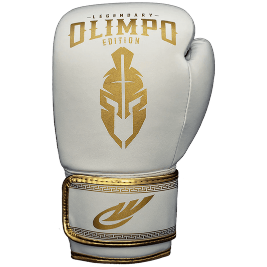 Detalhe do acabamento em marrom da Luva de Muay Thai