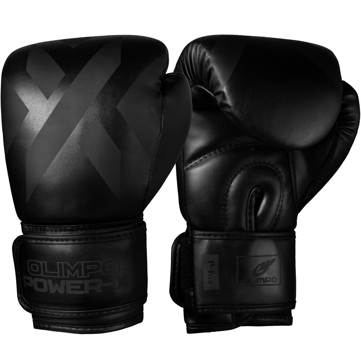 Luva de Boxe e Muay Thai Power-X – Preto com Preto – Olimpo