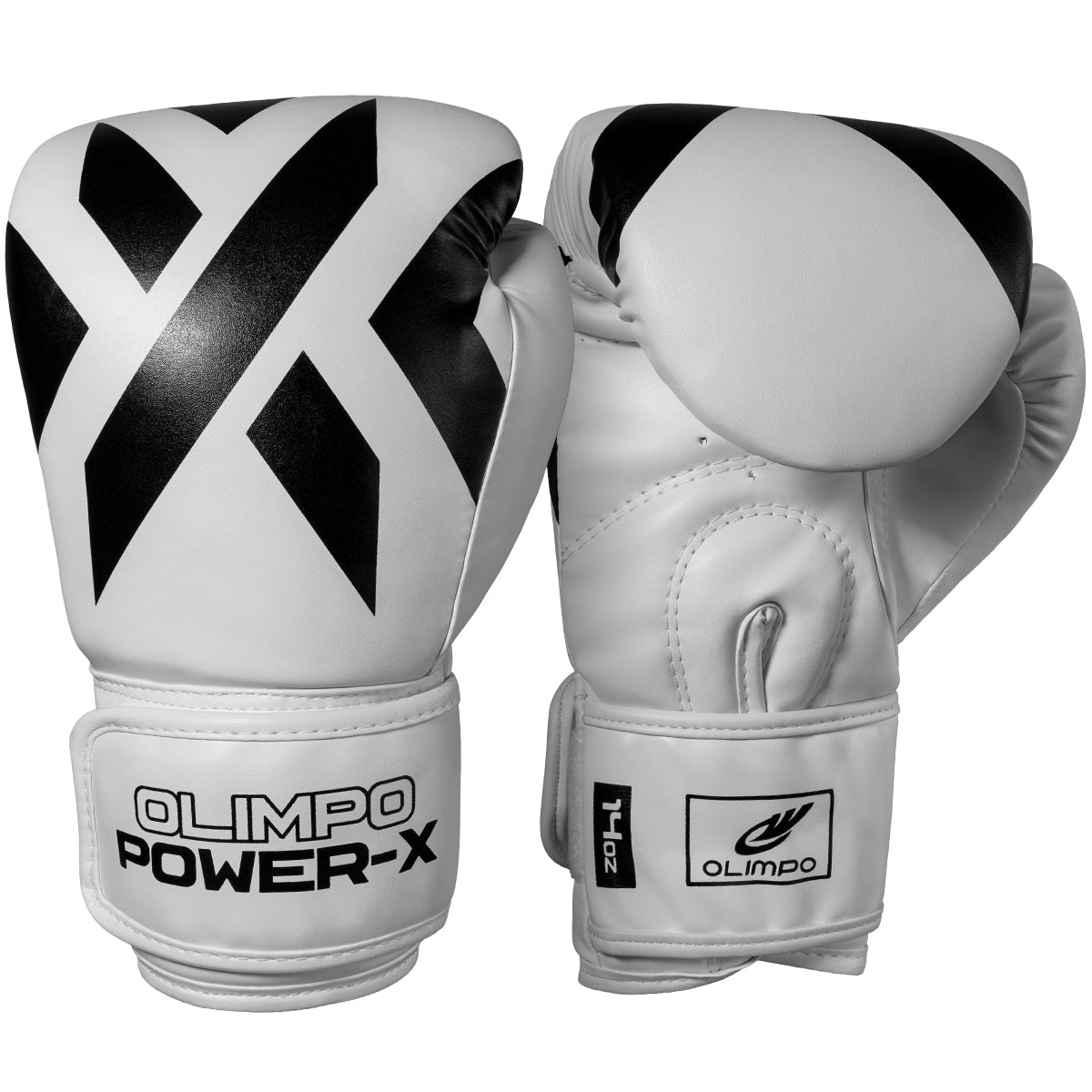 Luva de Boxe e Muay Thai Power-X - Branco e Preto - Olimpo