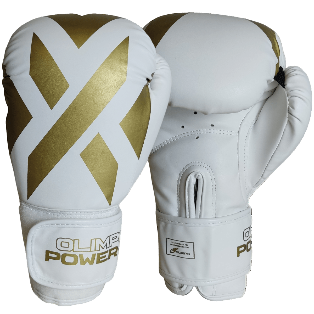 Luva de Boxe e Muay Thai Power-X Branco e Dourado