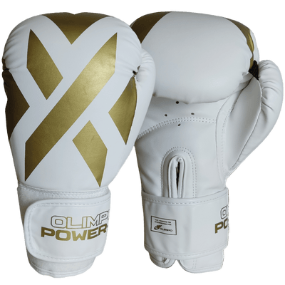 Luva de Boxe e Muay Thai Power-X Branco e Dourado