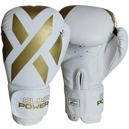 Luva de Boxe e Muay Thai Power-X Branco e Dourado