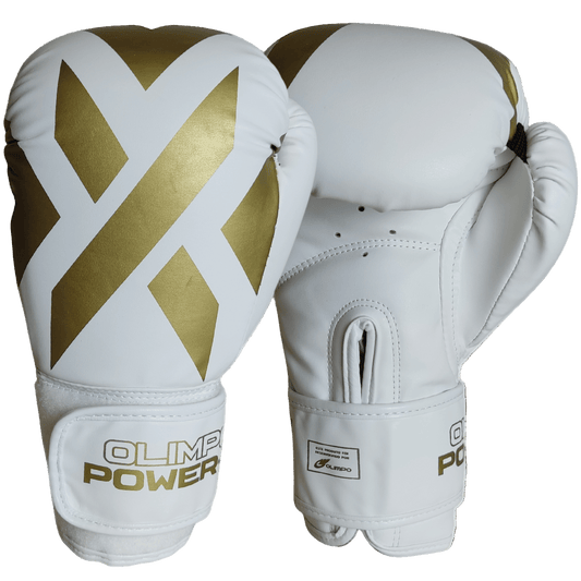Luva de Boxe e Muay Thai Power-X Branco e Dourado