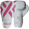 Luva de Boxe e Muay Thai Power-X Branco e Rosa