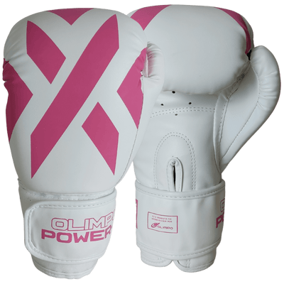 Luva de Boxe e Muay Thai Power-X Branco e Rosa