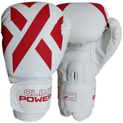 Luva de Boxe e Muay Thai Power-X Branco e Vermelho