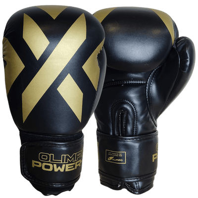 Luva de Boxe e Muay Thai Power-X Preto e Dourado