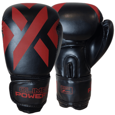 Luva de Boxe e Muay Thai Power-X Preto e Vermelho