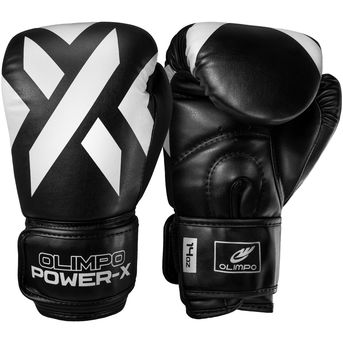 Luva de Boxe e Muay Thai Power-X - Preto e Branco - Olimpo