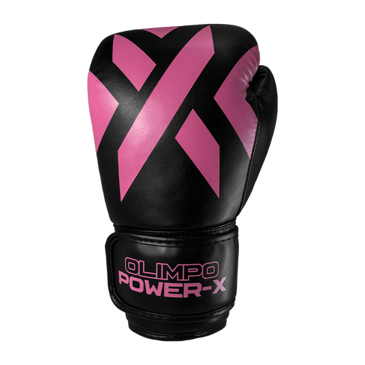 Luva de Boxe e Muay Thai Power-X - Preto e Rosa - Olimpo