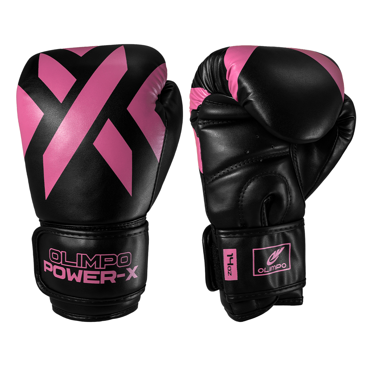 Luva de Boxe e Muay Thai Power-X - Preto e Rosa - Olimpo