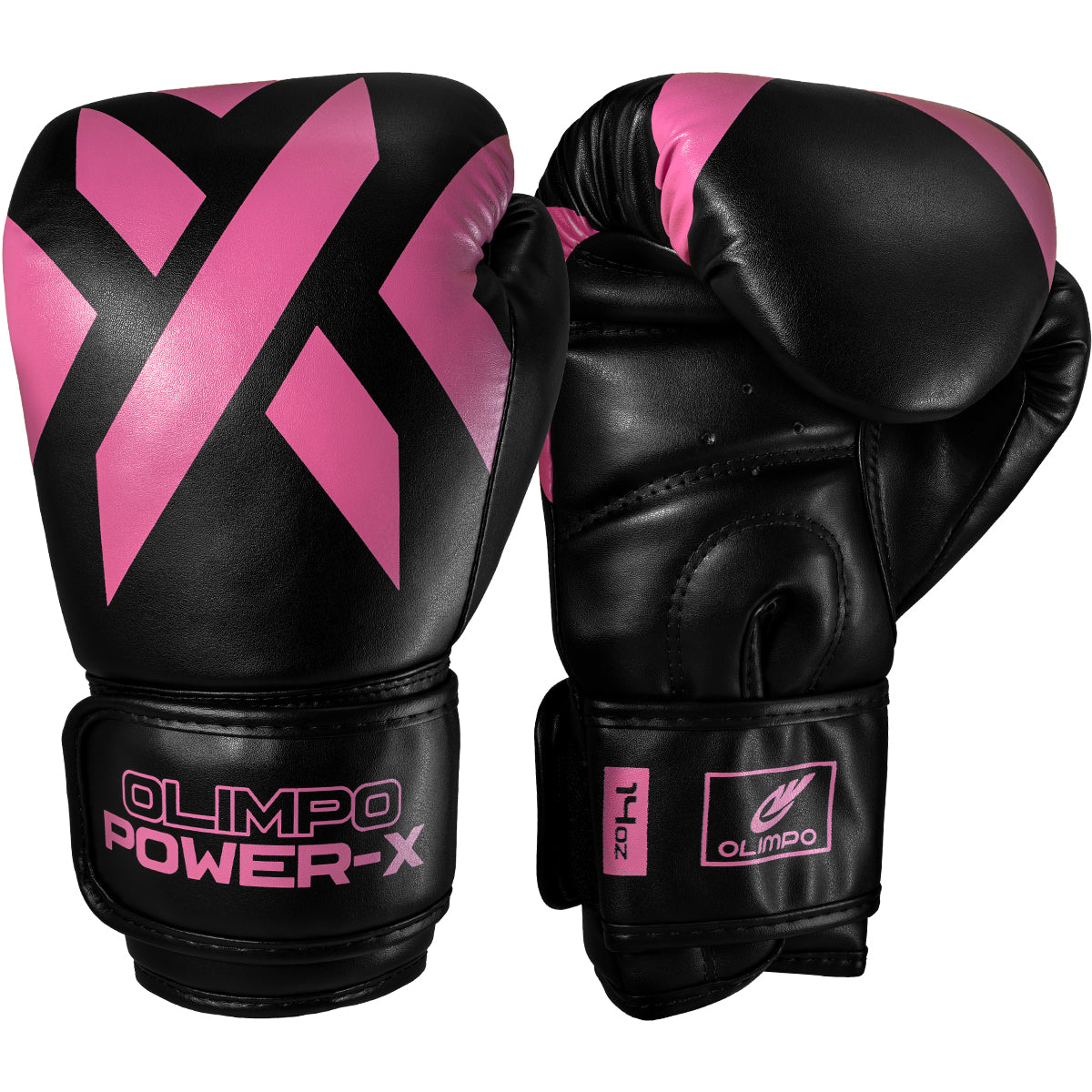 Kit Muay Thai Completo Power-X – Preto com Rosa – Olimpo (luva, foto 1)