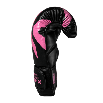 Luva de Boxe e Muay Thai Power-X - Preto e Rosa - Olimpo