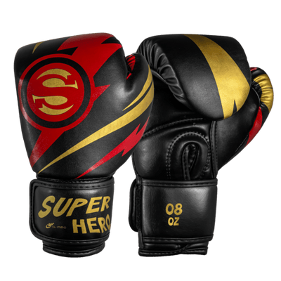 Luva de Boxe e Muay Thai Super - Hero - Preto e Vermelho - Olimpo