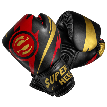 Luva de Boxe e Muay Thai Super - Hero - Preto e Vermelho - Olimpo