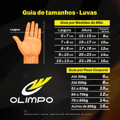 Luva de Boxe e Muay Thai Super - Hero - Preto e Vermelho - Olimpo