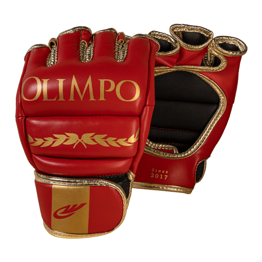 Luva de MMA Olimpo Esportes - Vermelho Com Dourado - Olimpo