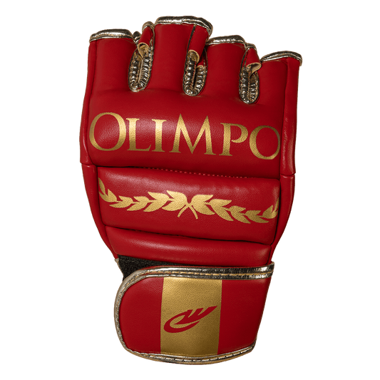 Luva de MMA Olimpo Esportes - Vermelho Com Dourado - Olimpo